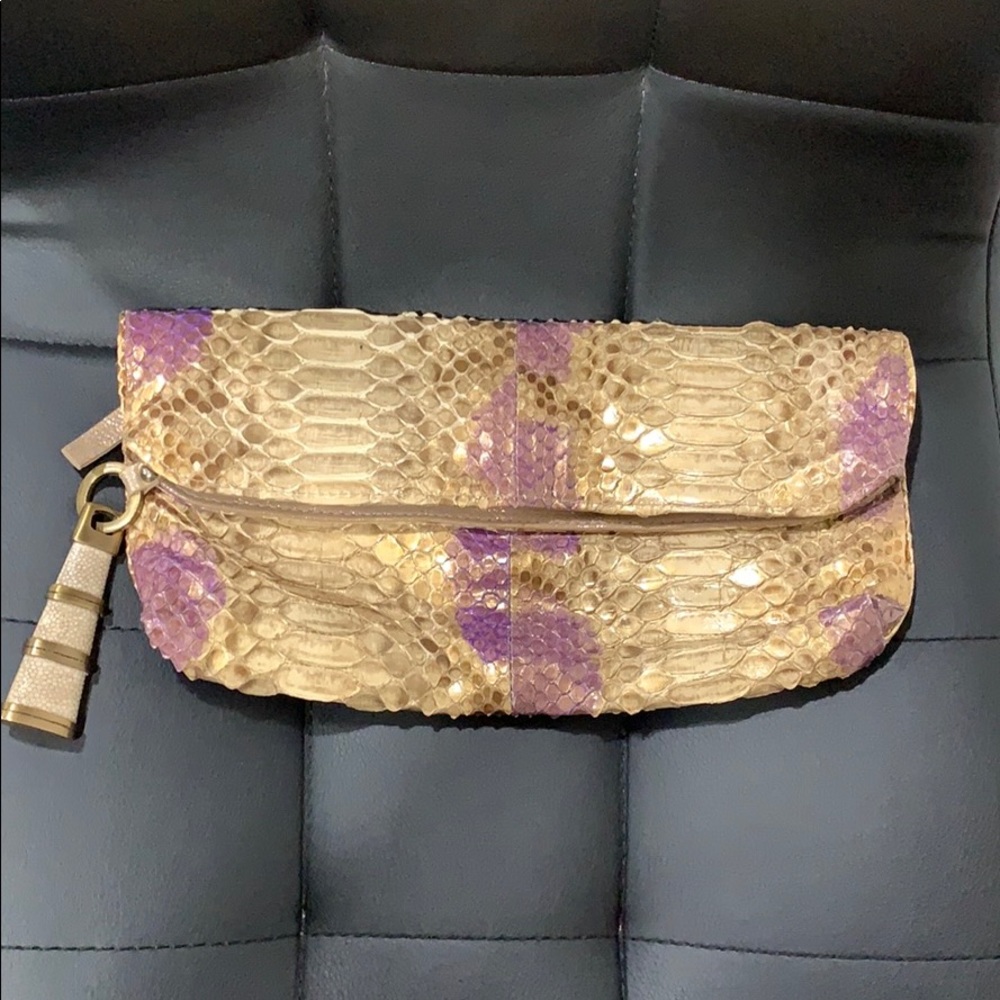 Wome’n Vintage R&Y Augosti real snake skin clutch